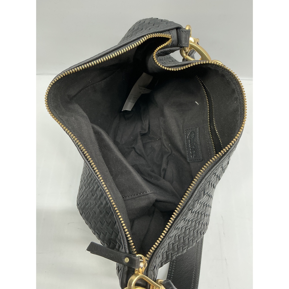 Italian Leather Convertible Crescent Handwoven Shoulder Bag - Picture 2 of 3
